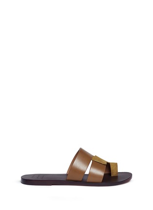 Main View - Click To Enlarge - TRADEMARK - 'Cadiz' suede and leather slide sandals
