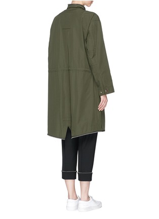 Back View - Click To Enlarge - ALEXANDER WANG - Ball chain trim oversized twill parka