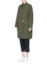 Front View - Click To Enlarge - ALEXANDER WANG - Ball chain trim oversized twill parka