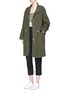 Figure View - Click To Enlarge - ALEXANDER WANG - Ball chain trim oversized twill parka