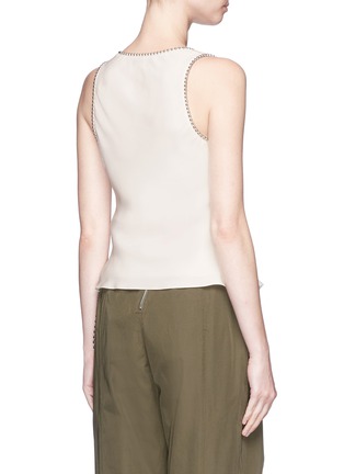 Back View - Click To Enlarge - ALEXANDER WANG - Ball chain trim silk top