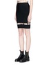 Front View - Click To Enlarge - ALEXANDER WANG - Suspended coin charm cutout knit skirt