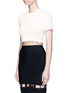 Front View - Click To Enlarge - ALEXANDER WANG - Ball chain ruffle rib knit cropped top