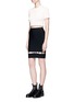Figure View - Click To Enlarge - ALEXANDER WANG - Ball chain ruffle rib knit cropped top