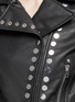 Detail View - Click To Enlarge - ALEXANDER WANG - Stud cowskin leather cropped biker jacket