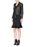 Figure View - Click To Enlarge - ALEXANDER WANG - Stud cowskin leather cropped biker jacket