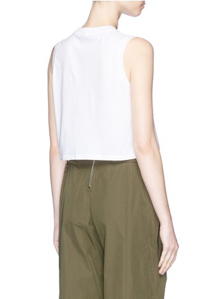 Back View - Click To Enlarge - ALEXANDER WANG - 'Strict' velvet flock print cropped tank top