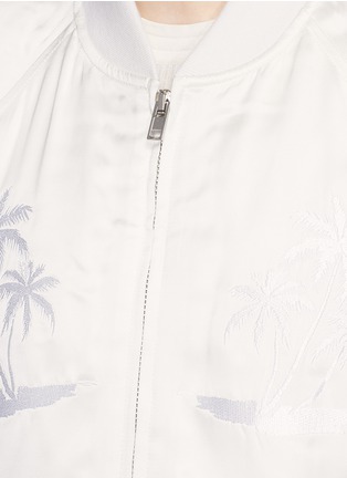 Detail View - Click To Enlarge - ALEXANDER WANG - Palm tree embroidered sateen souvenir jacket