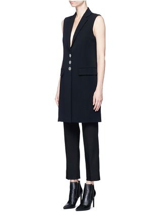 Front View - Click To Enlarge - ALEXANDER WANG - Side split single breasted sleeveless blazer vest