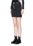 Front View - Click To Enlarge - ALEXANDER WANG - Stud twill mini skirt