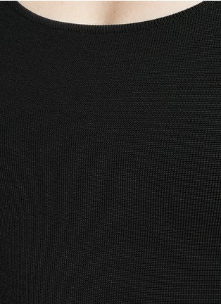 Detail View - Click To Enlarge - ALEXANDER WANG - Ball chain ruffle hem ponte knit dress
