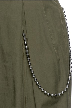Detail View - Click To Enlarge - ALEXANDER WANG - Ball chain paperbag waist twill army pants