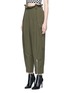 Front View - Click To Enlarge - ALEXANDER WANG - Ball chain paperbag waist twill army pants