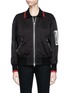 Main View - Click To Enlarge - ALEXANDER WANG - Leather patch piercing mesh bomber jacket
