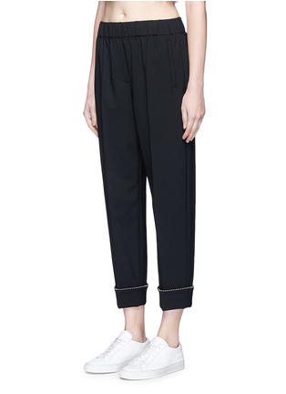 Front View - Click To Enlarge - ALEXANDER WANG - Ball chain cuff track pants