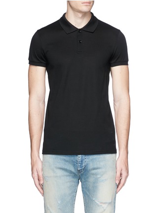 Main View - Click To Enlarge - SAINT LAURENT - Crest embroidered polo shirt