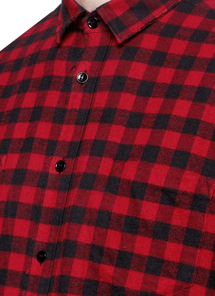 Detail View - Click To Enlarge - SAINT LAURENT - Gingham check flannel shirt