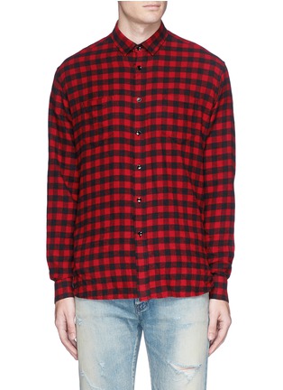 Main View - Click To Enlarge - SAINT LAURENT - Gingham check flannel shirt