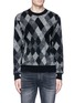 Main View - Click To Enlarge - SAINT LAURENT - Argyle jacquard mohair blend sweater