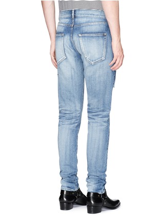 Back View - Click To Enlarge - SAINT LAURENT - Washed ripped jeans