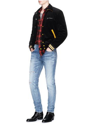 Figure View - Click To Enlarge - SAINT LAURENT - Washed ripped jeans