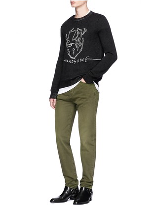 Figure View - Click To Enlarge - SAINT LAURENT - Logo embroidered jeans