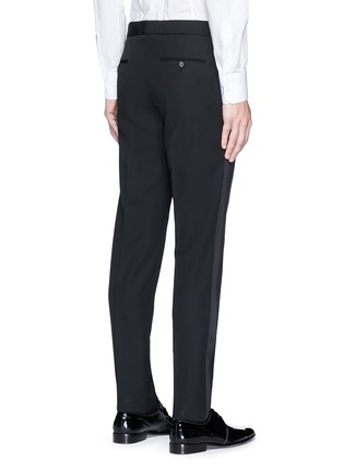 Back View - Click To Enlarge - SAINT LAURENT - Satin outseam wool tuxedo pants