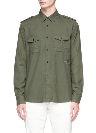 Main View - Click To Enlarge - SAINT LAURENT - Military badge patch twill shirt