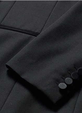 Detail View - Click To Enlarge - SAINT LAURENT - Shawl lapel virgin wool tuxedo blazer