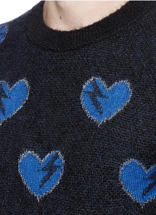 Detail View - Click To Enlarge - SAINT LAURENT - Heart jacquard knit sweater