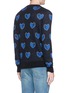Back View - Click To Enlarge - SAINT LAURENT - Heart jacquard knit sweater