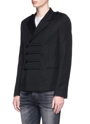 Front View - Click To Enlarge - SAINT LAURENT - Double breasted wool military jacket