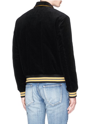 Back View - Click To Enlarge - SAINT LAURENT - 'Je T'aime' embroidered corduroy coach jacket