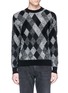 Main View - Click To Enlarge - SAINT LAURENT - Argyle jacquard mohair blend sweater