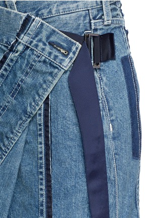 Detail View - Click To Enlarge - SACAI - Belted asymmetric wrap denim skirt