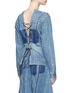 Back View - Click To Enlarge - SACAI - Lace-up back denim top