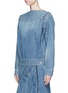 Front View - Click To Enlarge - SACAI - Lace-up back denim top