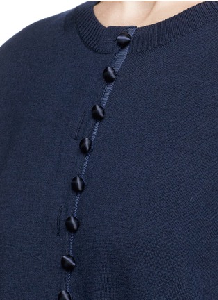 Detail View - Click To Enlarge - SACAI - Floral print chiffon back wool cardigan