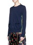 Front View - Click To Enlarge - SACAI - Floral print chiffon back wool cardigan