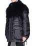 Front View - Click To Enlarge - SACAI - Faux fur trim quilted down coat