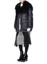 Figure View - Click To Enlarge - SACAI - Faux fur trim quilted down coat