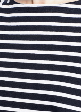 Detail View - Click To Enlarge - SACAI - 'Dixie' grosgrain trim stripe knit dress