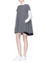 Figure View - Click To Enlarge - SACAI - 'Dixie' grosgrain trim stripe knit dress
