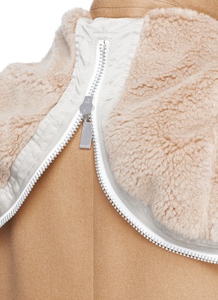 Detail View - Click To Enlarge - SACAI - Contrast hood wool melton coat