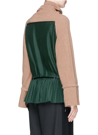 Back View - Click To Enlarge - SACAI - Knit yoke pleated sweater