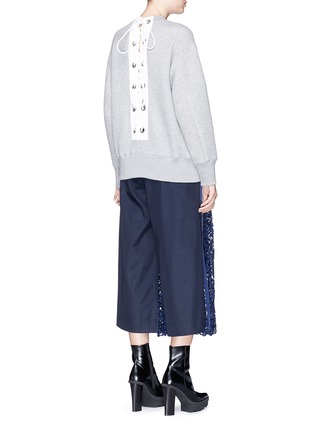 Figure View - Click To Enlarge - SACAI - Lace-up back sweatshirt