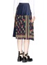 Back View - Click To Enlarge - SACAI - Floral print pleated patchwork wrap skirt