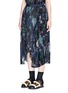 Front View - Click To Enlarge - SACAI - Digital camouflage print plissé pleated wrap skirt