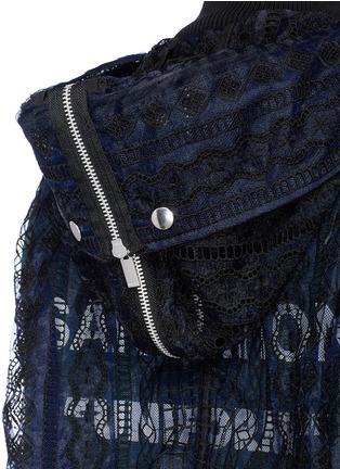 Detail View - Click To Enlarge - SACAI - Cable lace hooded jacket