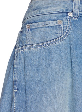 Detail View - Click To Enlarge - SACAI - Frayed cuff denim culottes